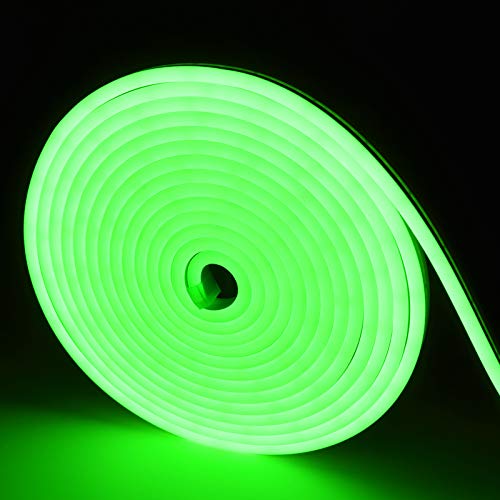 Green LED Neon Strip Lights 16.5ft - Flexible, Waterproof, Indoor/Outdoor Use