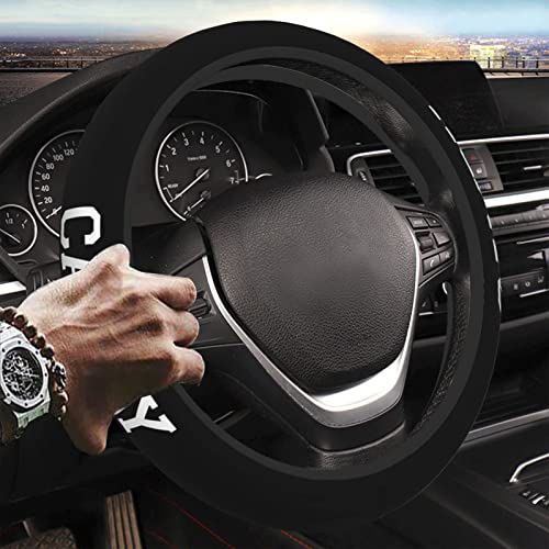 Custom Fit Steering Wheel Cover for Toyota Camry - Retractable Steering Wheel Protector with White Font, Designed for Toyota Camry Accessories