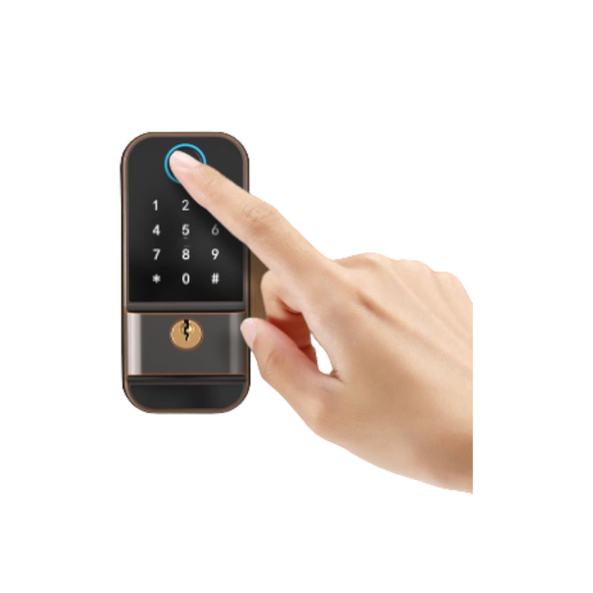 Keyless Entry Door Lock - Fingerprint Door Locks with Keypad - Electronic Digital Front Deadbolt Lock - Smart Combination Lock with Keys Fobs