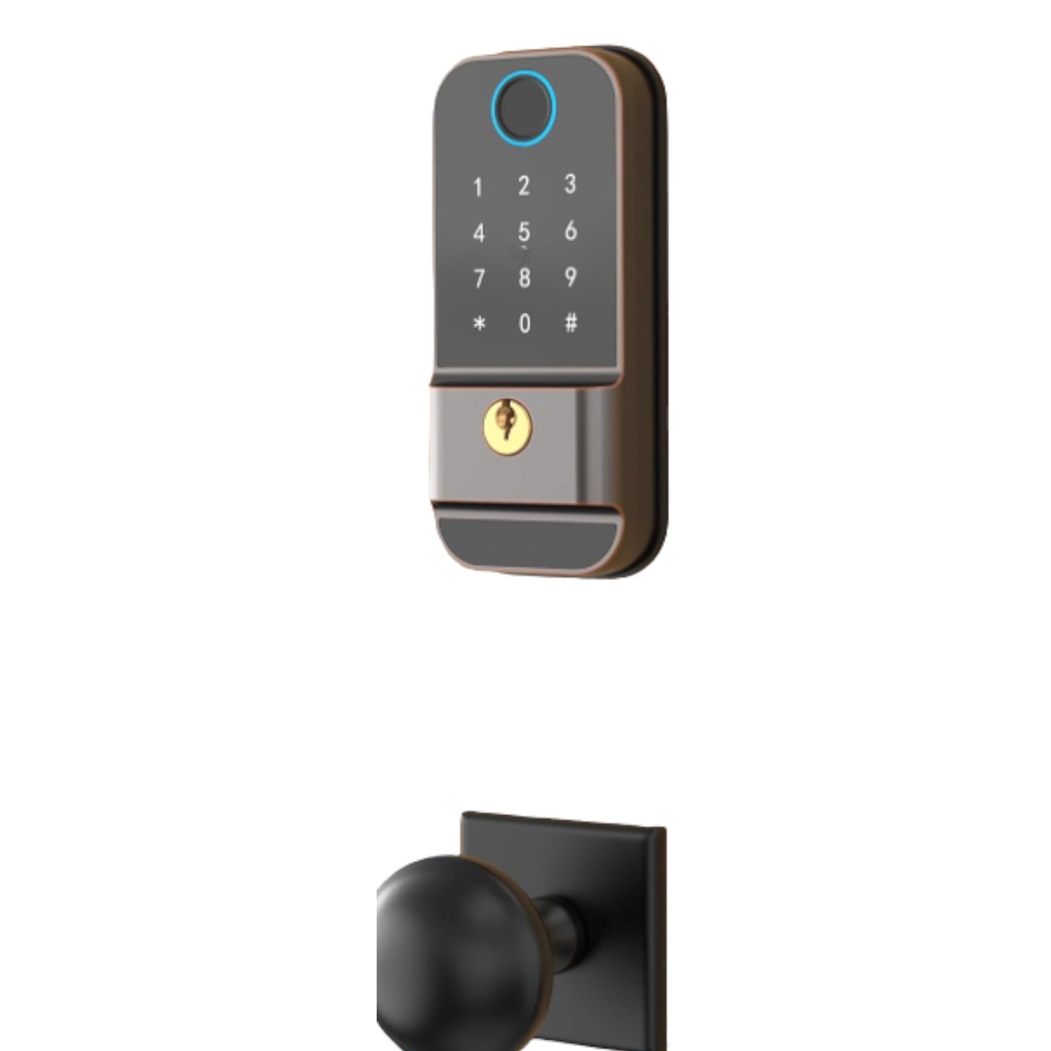 Keyless Entry Door Lock - Fingerprint Door Locks with Keypad - Electronic Digital Front Deadbolt Lock - Smart Combination Lock with Keys Fobs