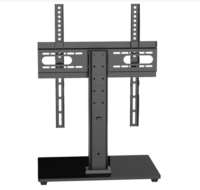 Universal TV Stand for 32-60 Inch LCD LED TVs - Height Adjustable TV Base with Tempered Glass, Wire Management